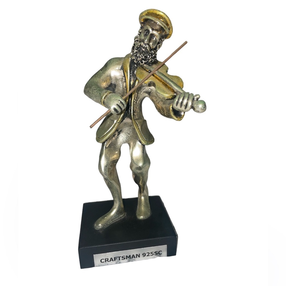 💙 Judaica 925 SC Craftsman Fiddler Violinist Figure approximately 7 inches Tall